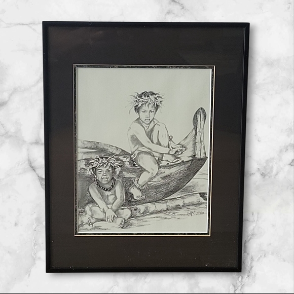 Helga M Vainowski Framed Print. POKI I. Paintung From MAUUI collection. 17 X 14" - Picture 7 of 14